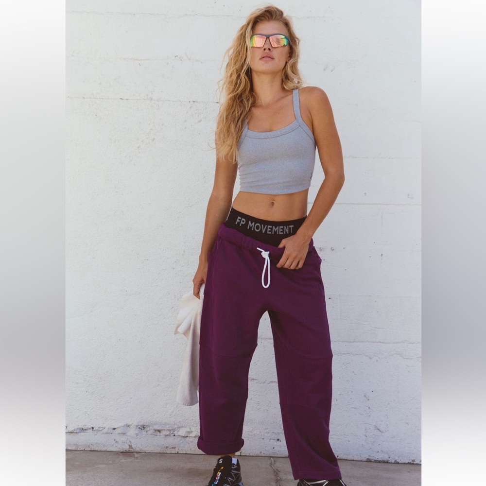 Free People Barrel Purple Drawstring Sweatpants
